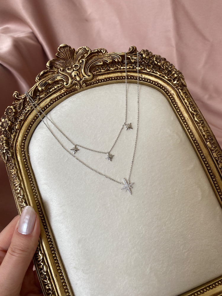 silver lustre kolye | altın kaplama