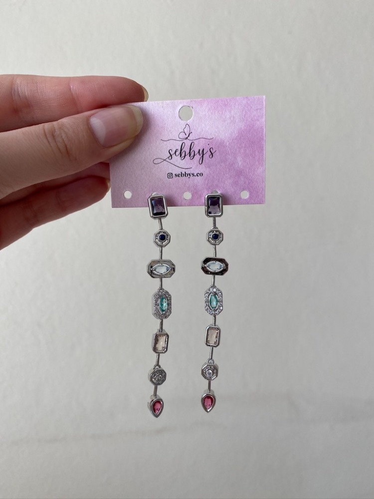 silver chakras küpe | altın kaplama