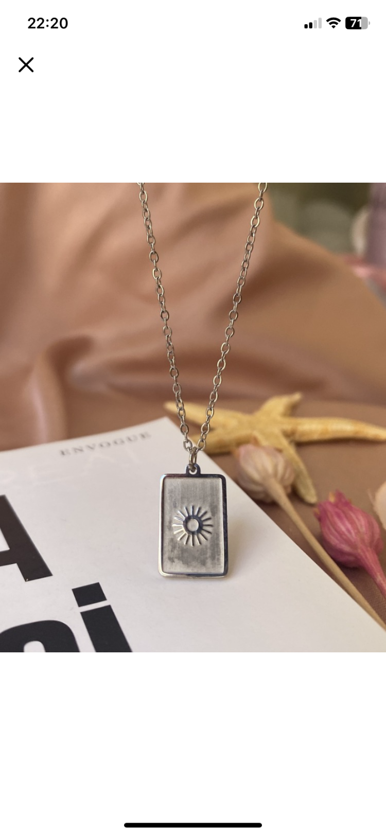silver güneş plaka antik kolye | çelik