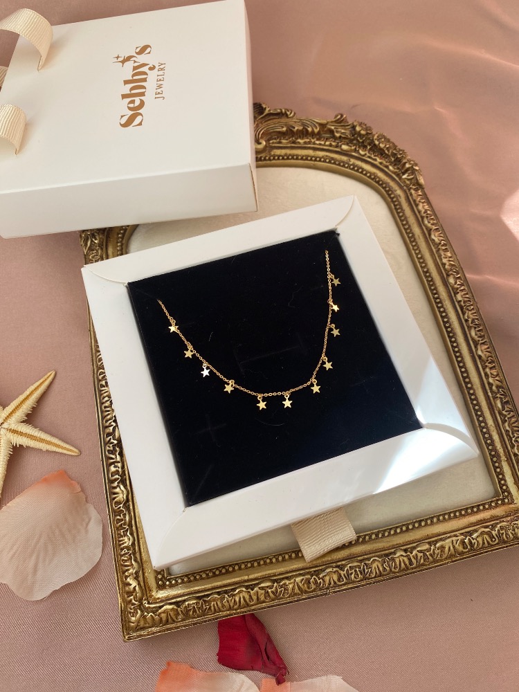 gold mini stars kolye | altın kaplama