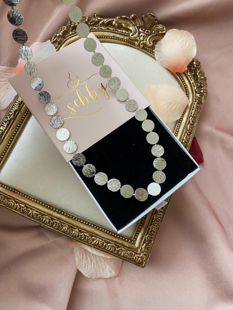 silver ovals kolye | altın kaplama