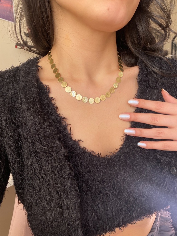 gold ovals kolye | altın kaplama 