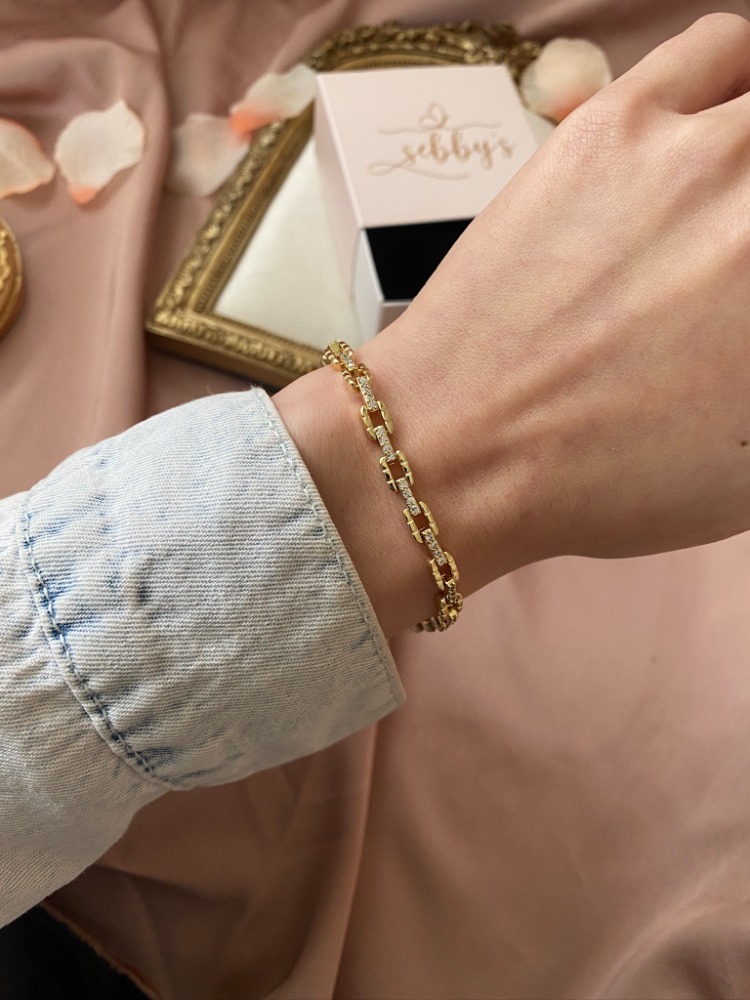 gold chain bileklik | altın kaplama