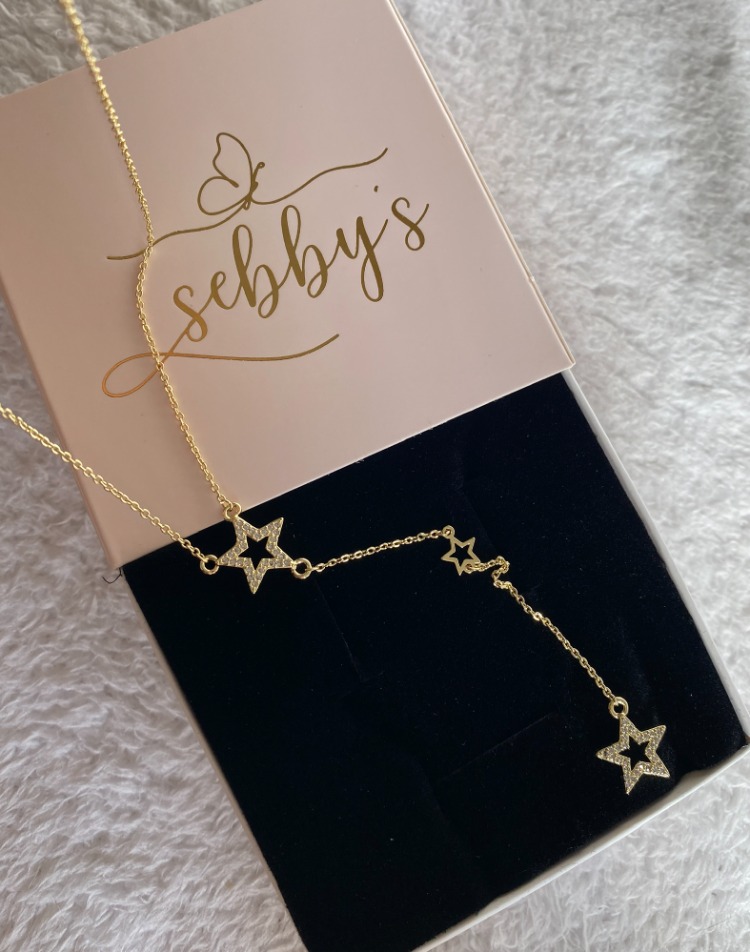 starry y kolye | altın kaplama