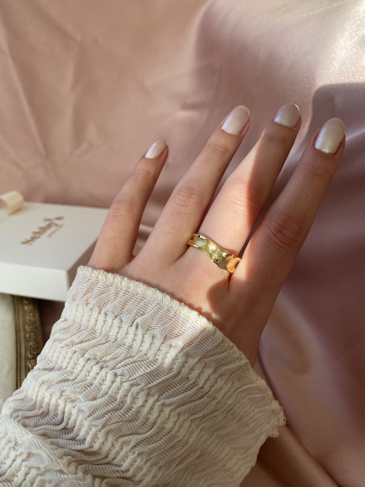 gold artisan trace yüzük | altın kaplama