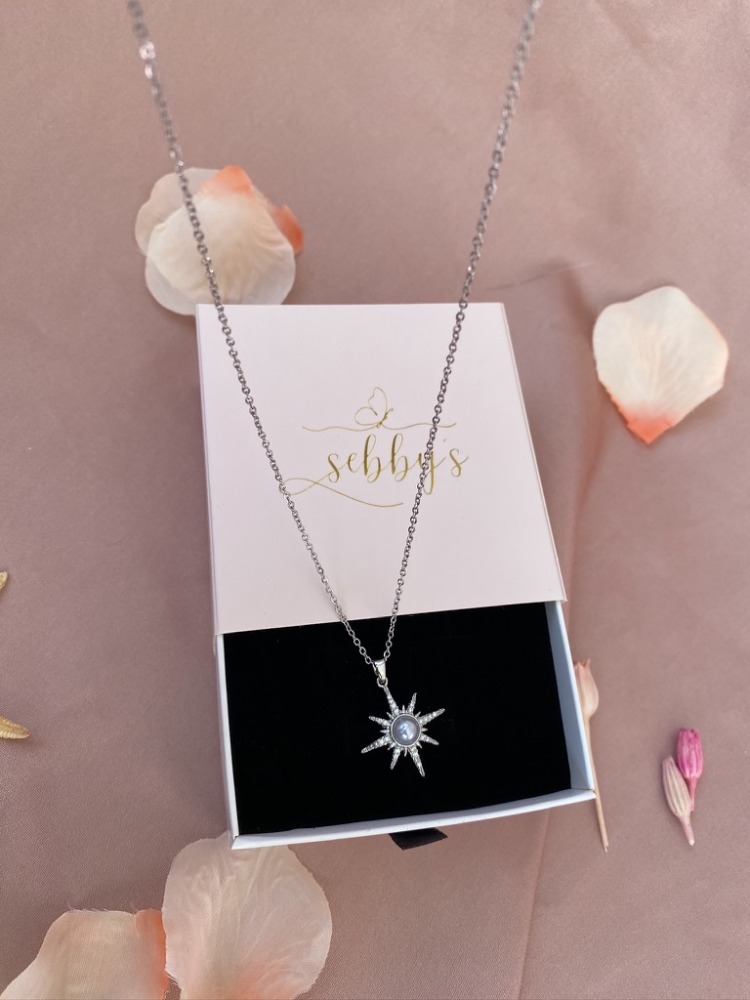 pearl star kolye | çelik
