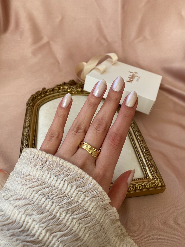 gold artisan trace yüzük | altın kaplama