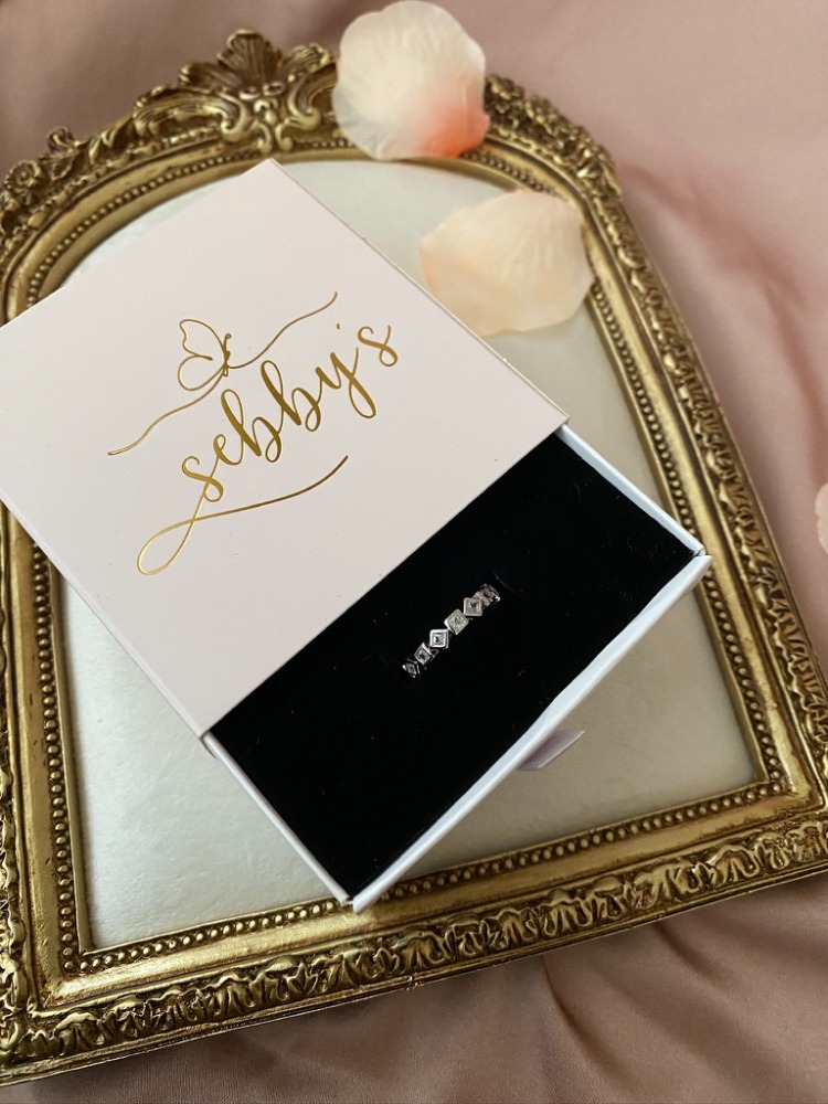 silver asimetrik taşlı yüzük | altın kaplama
