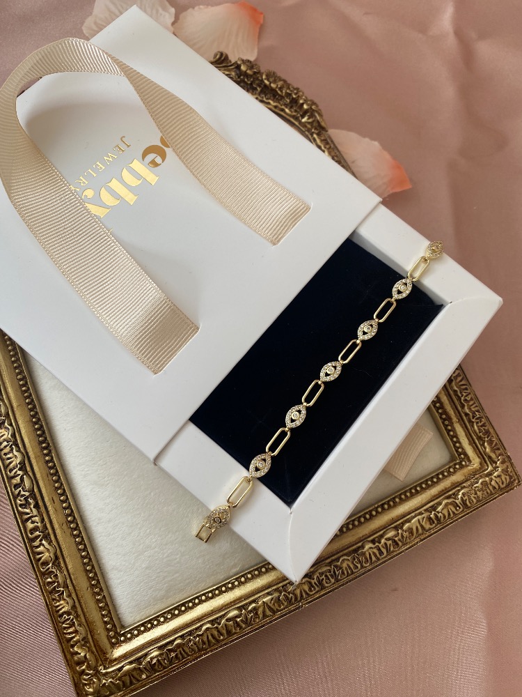 gold göz bileklik | altın kaplama