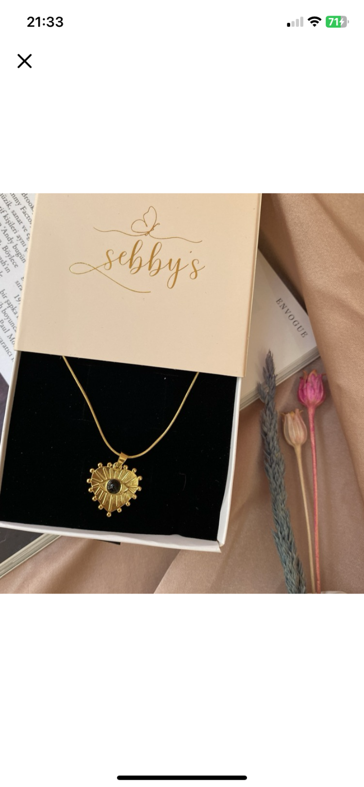 vintage heart kolye | çelik
