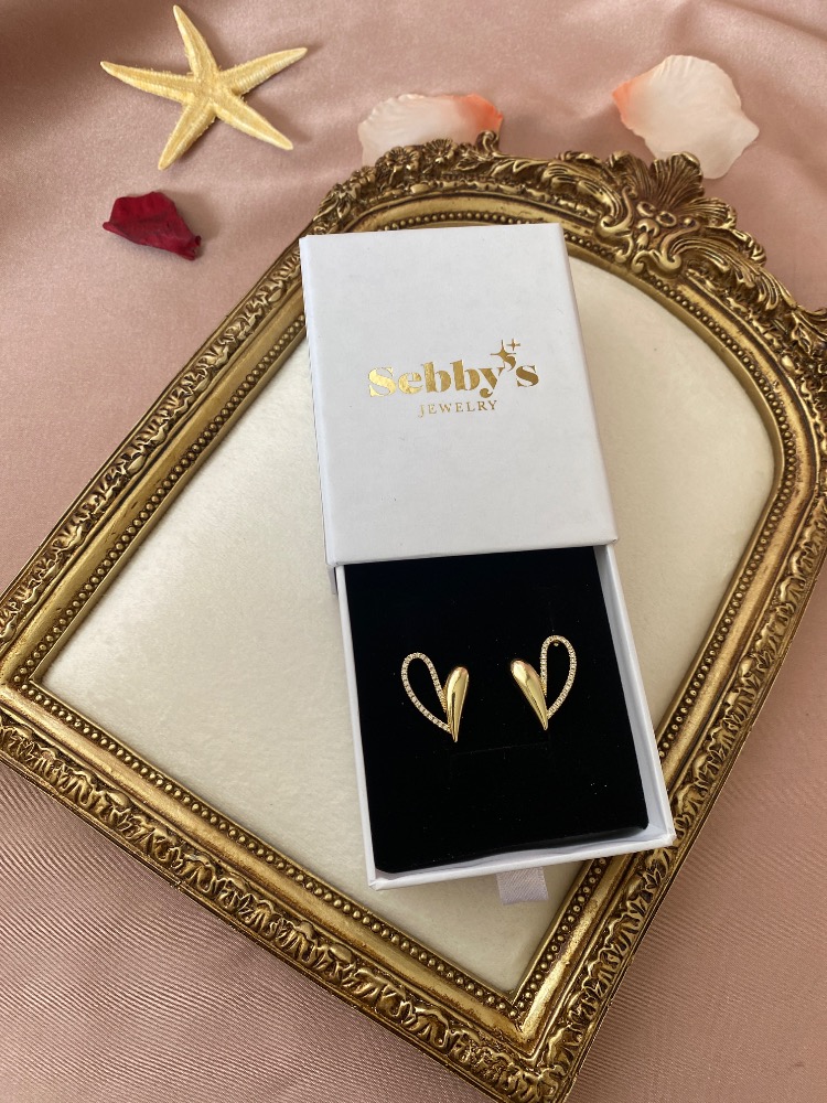 gold amor küpe | altın kaplama