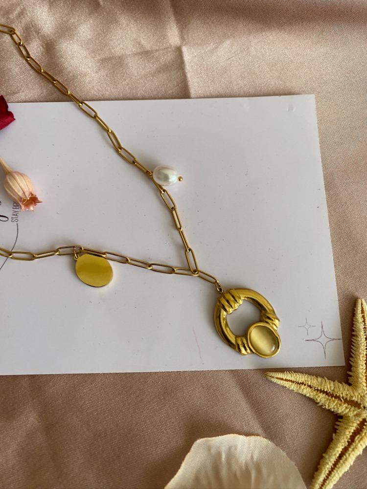 gold luca kolye | çelik