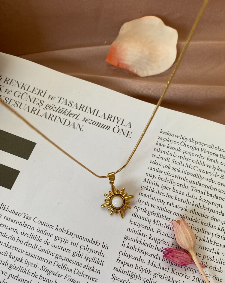 white star kolye | çelik