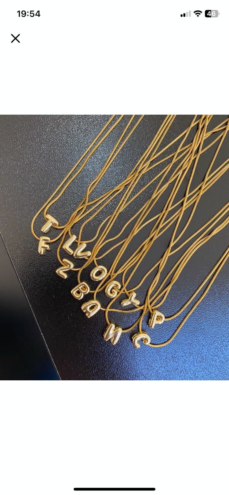 gold mini bubble harf kolye | çelik