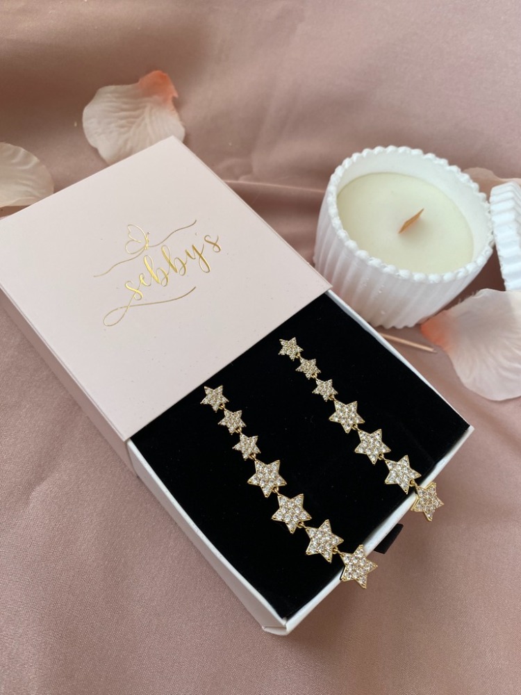 gold star girl küpe | altın kaplama