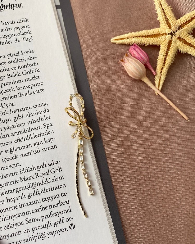 gold kurdele kıkırdak küpesi (sıkıştırmalı) 
