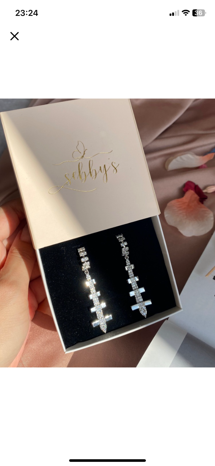 silver sesa küpe | altın kaplama 