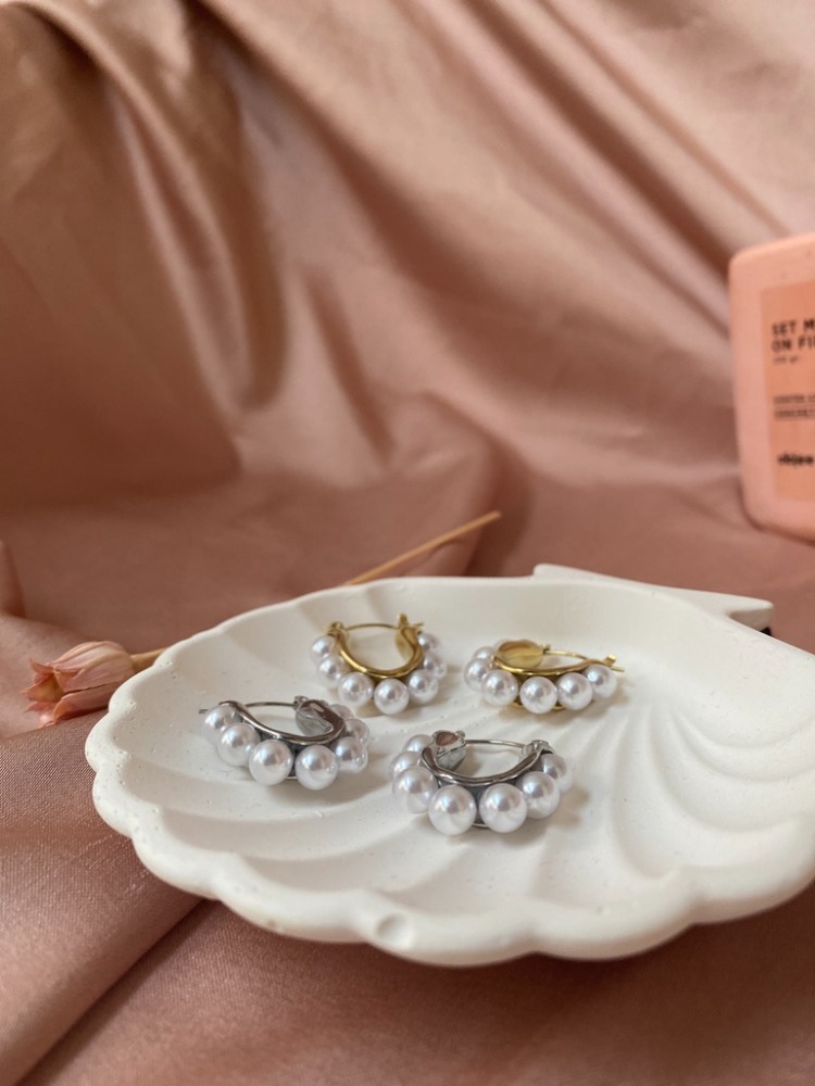 pearly küpe | çelik