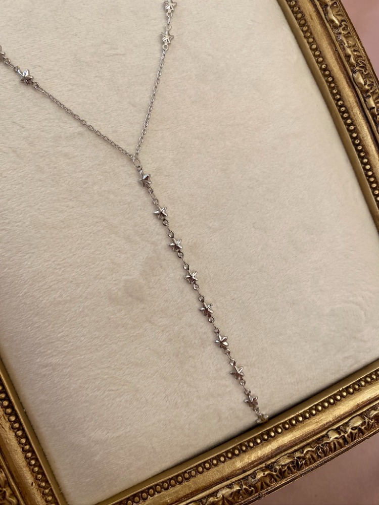 silver starry y kolye | altın kaplama
