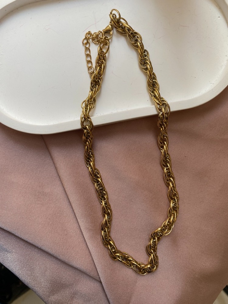 gold kalın zincir kolye | çelik