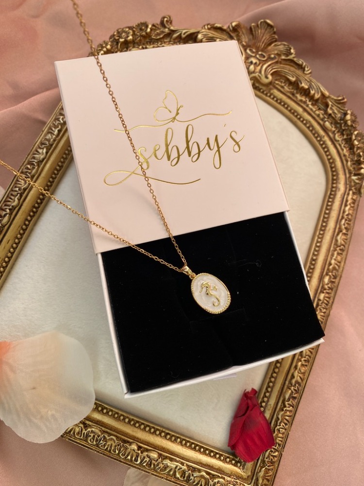 gold deniz atı kolye | çelik