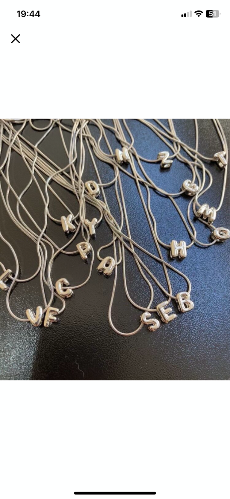 silver mini bubble harf kolye | çelik