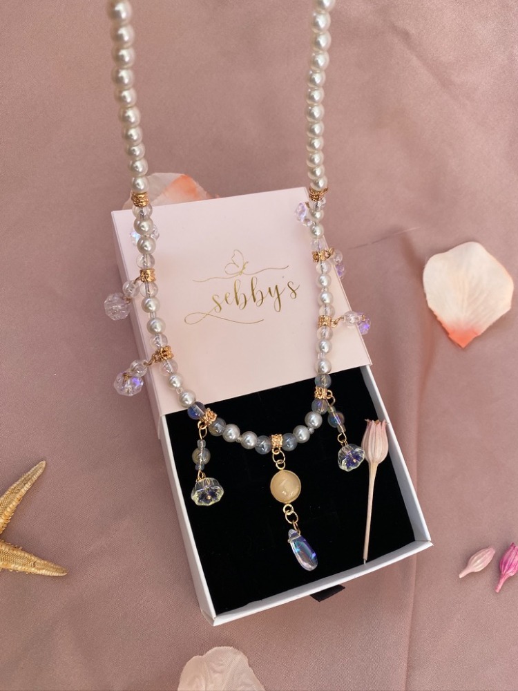 pearly rose kolye | altın kaplama