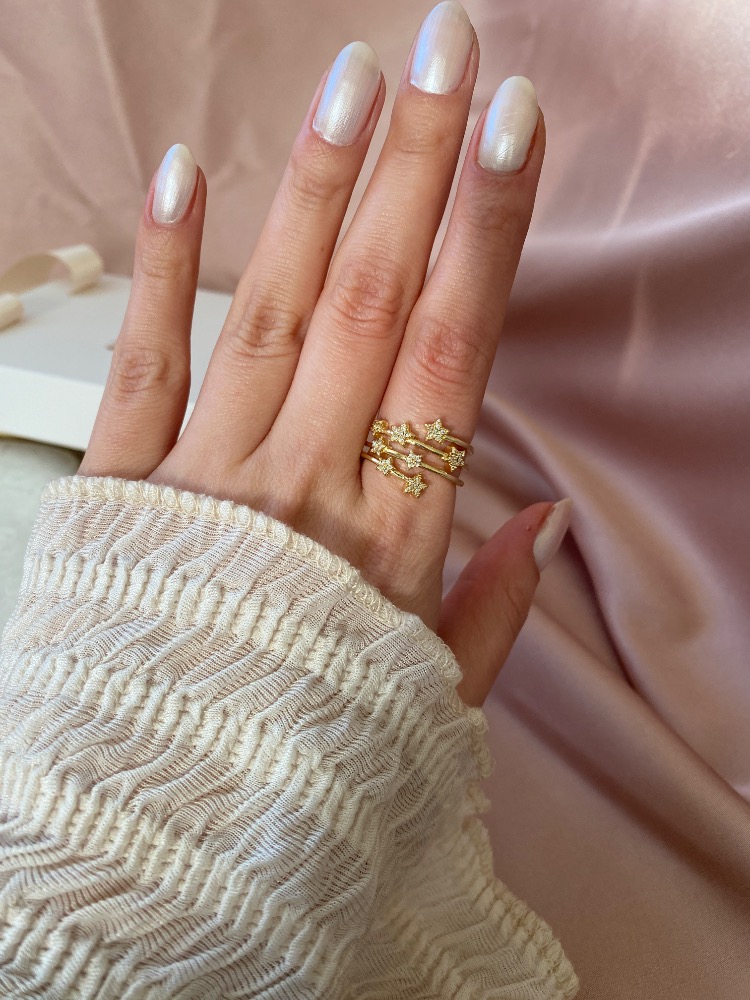 gold stardust yüzük | altın kaplama