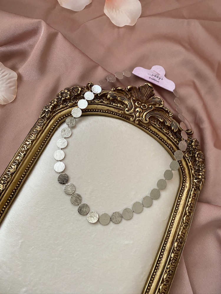 silver ovals kolye | altın kaplama