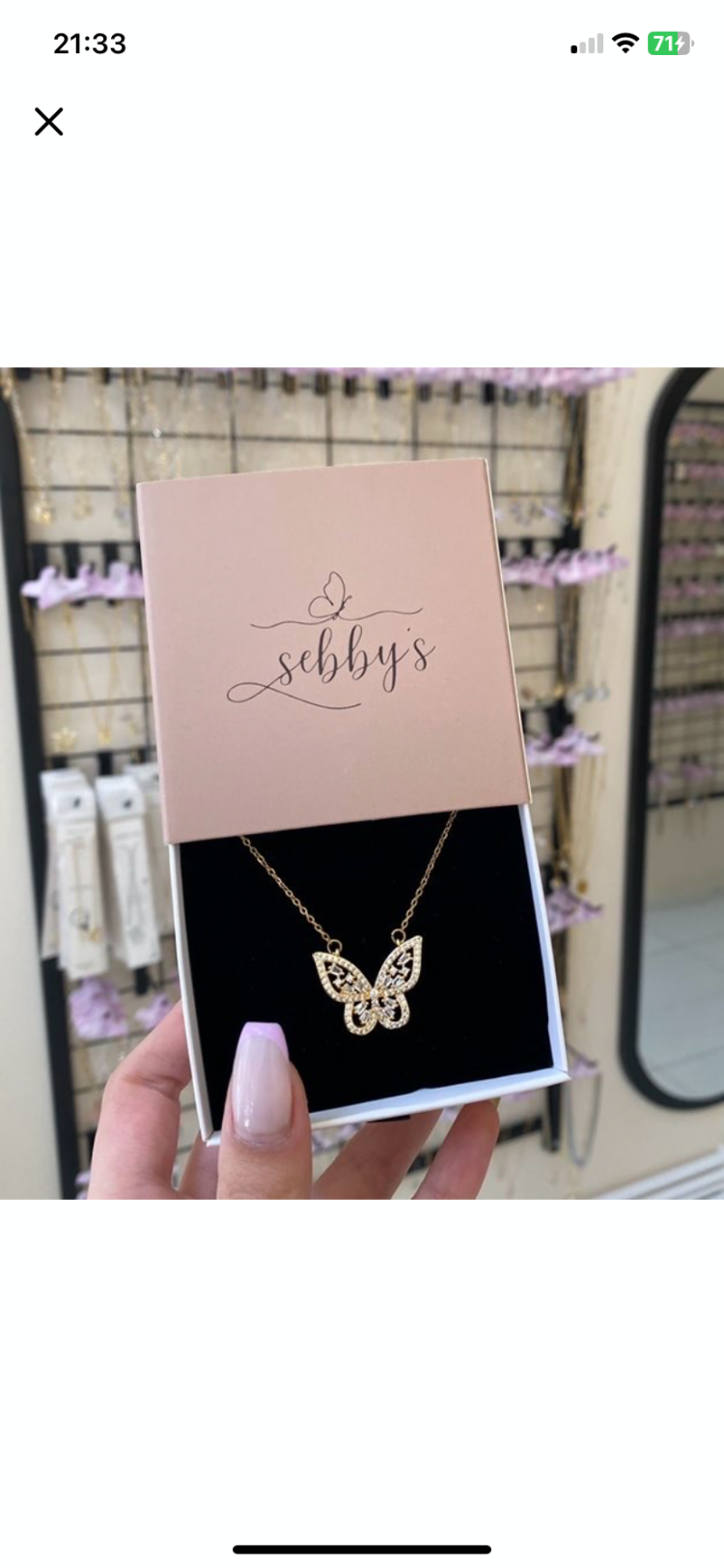 gold kelebek kolye | çelik