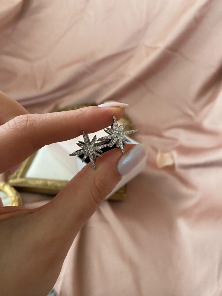 silver sparkle küpe | altın kaplama