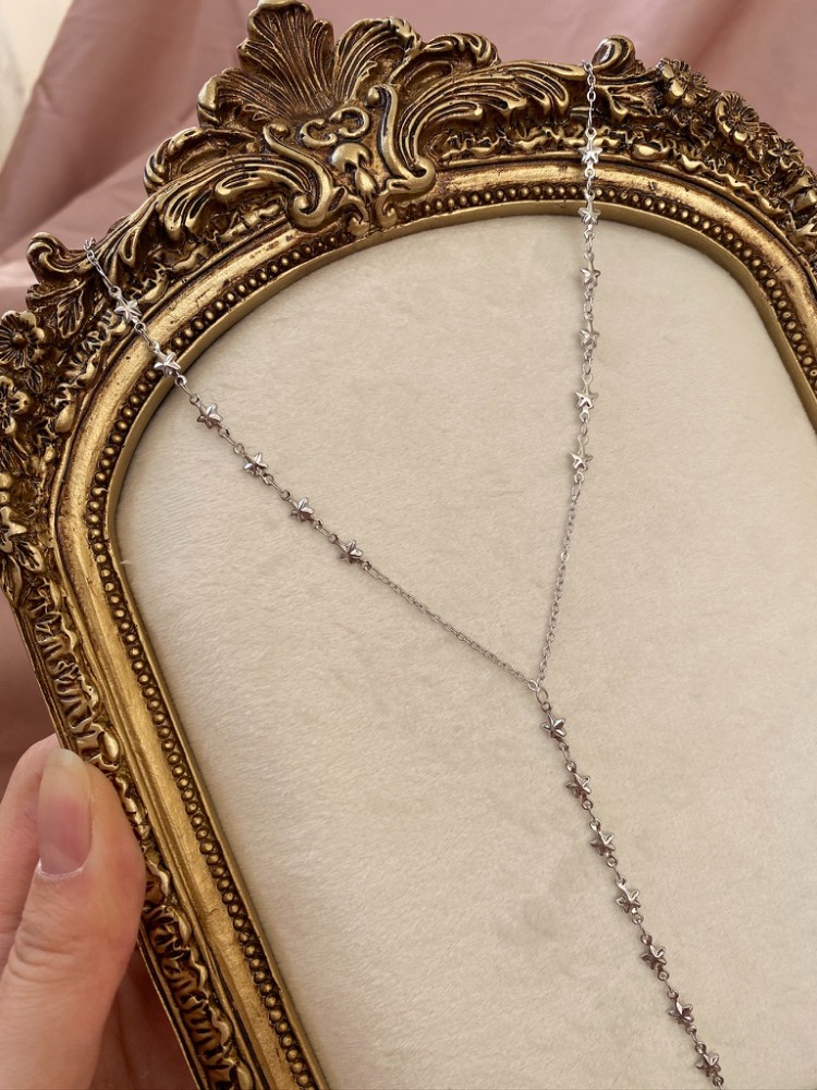 silver starry y kolye | altın kaplama