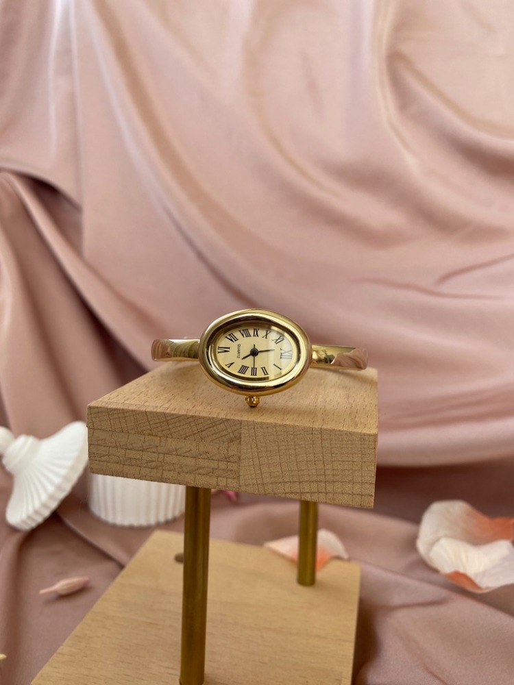 gold krem vintage basic saat