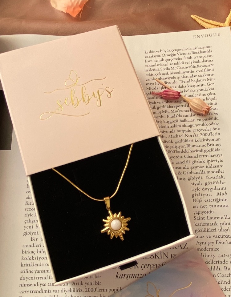 white star kolye | çelik