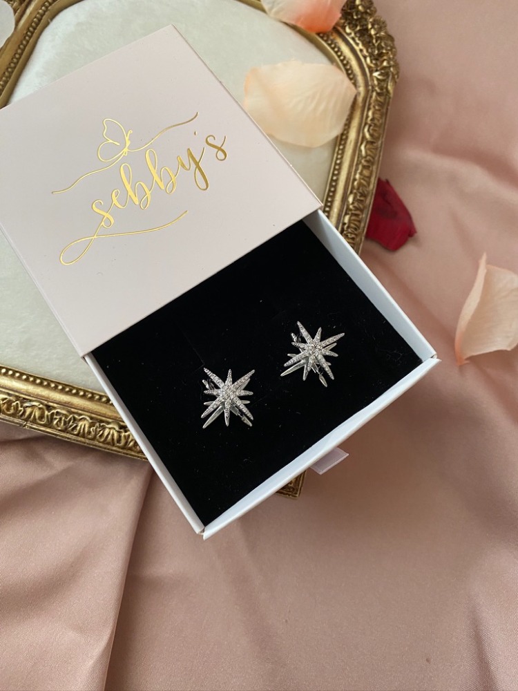 silver sparkle küpe | altın kaplama