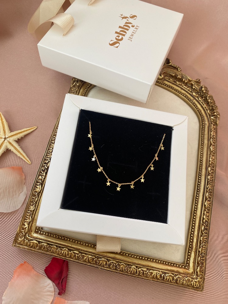 gold mini stars kolye | altın kaplama