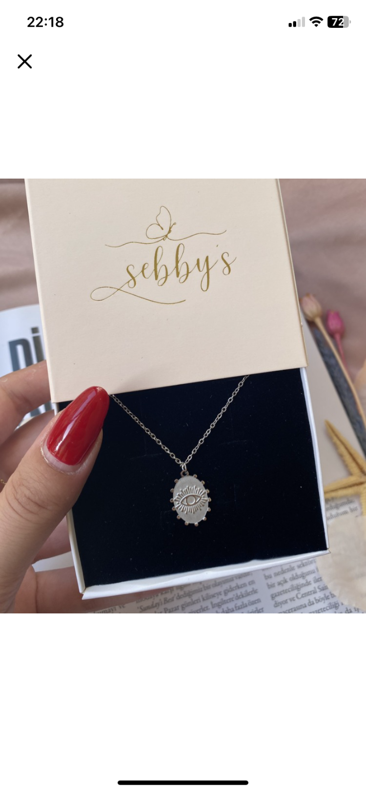 silver göz antik kolye | çelik