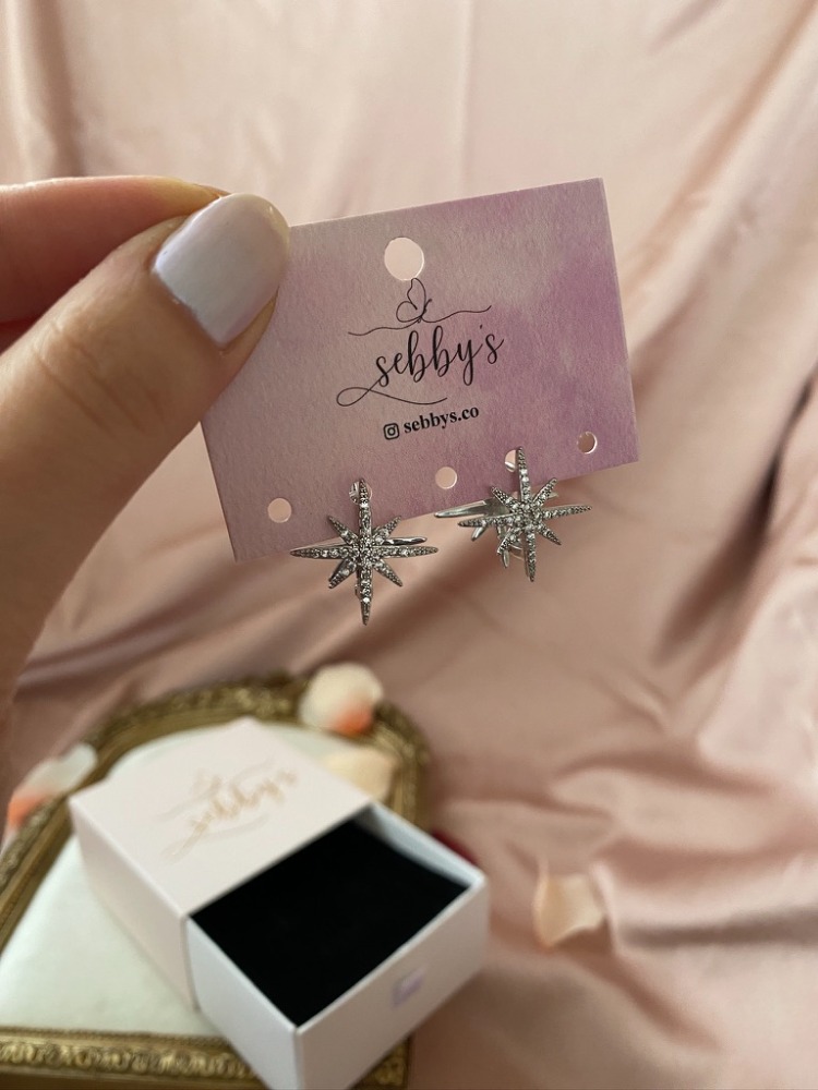 silver sparkle küpe | altın kaplama