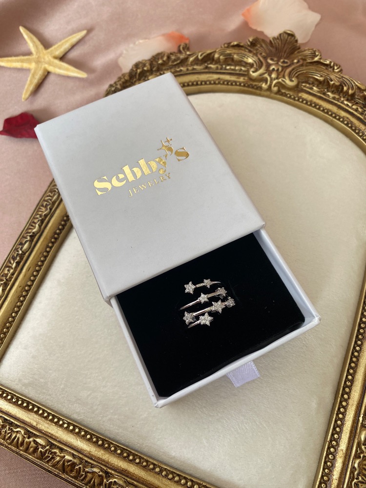 silver stardust yüzük | altın kaplama