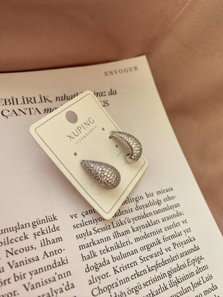 mini taşlı damla küpe | xuping