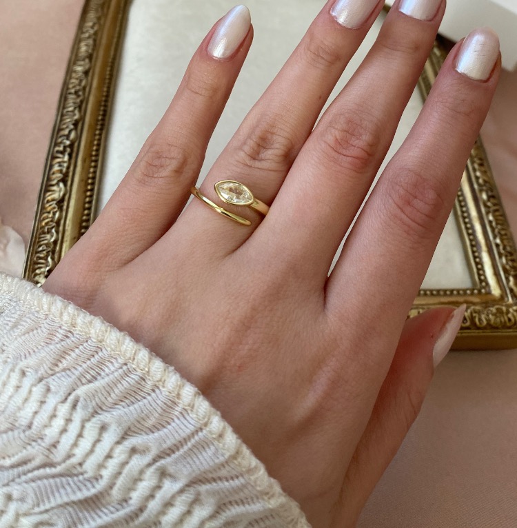 gold spiral dew yüzük | altın kaplama