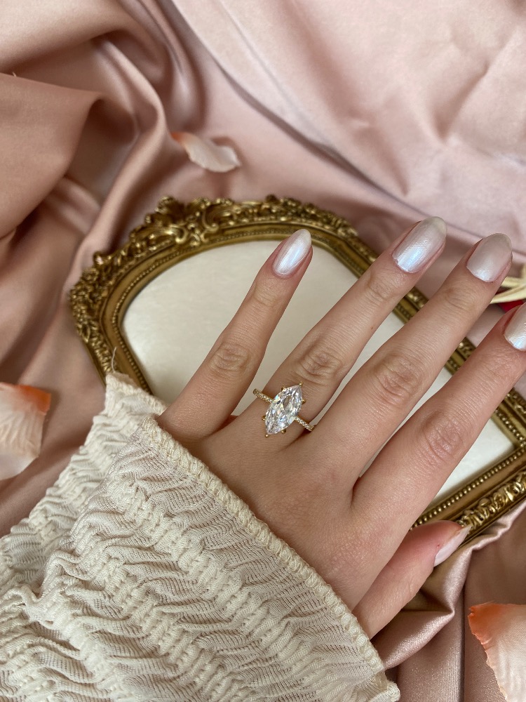 gold grand marquise yüzük | altın kaplama