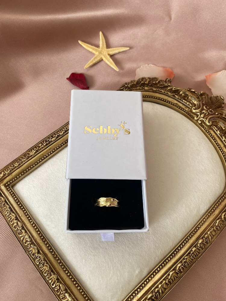 gold artisan trace yüzük | altın kaplama