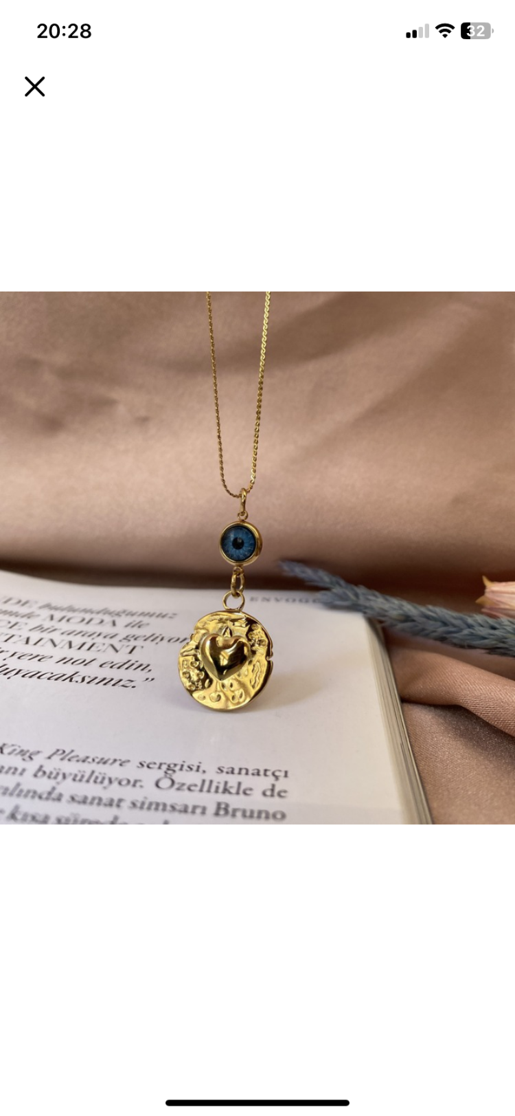 gold plaka III kolye | çelik