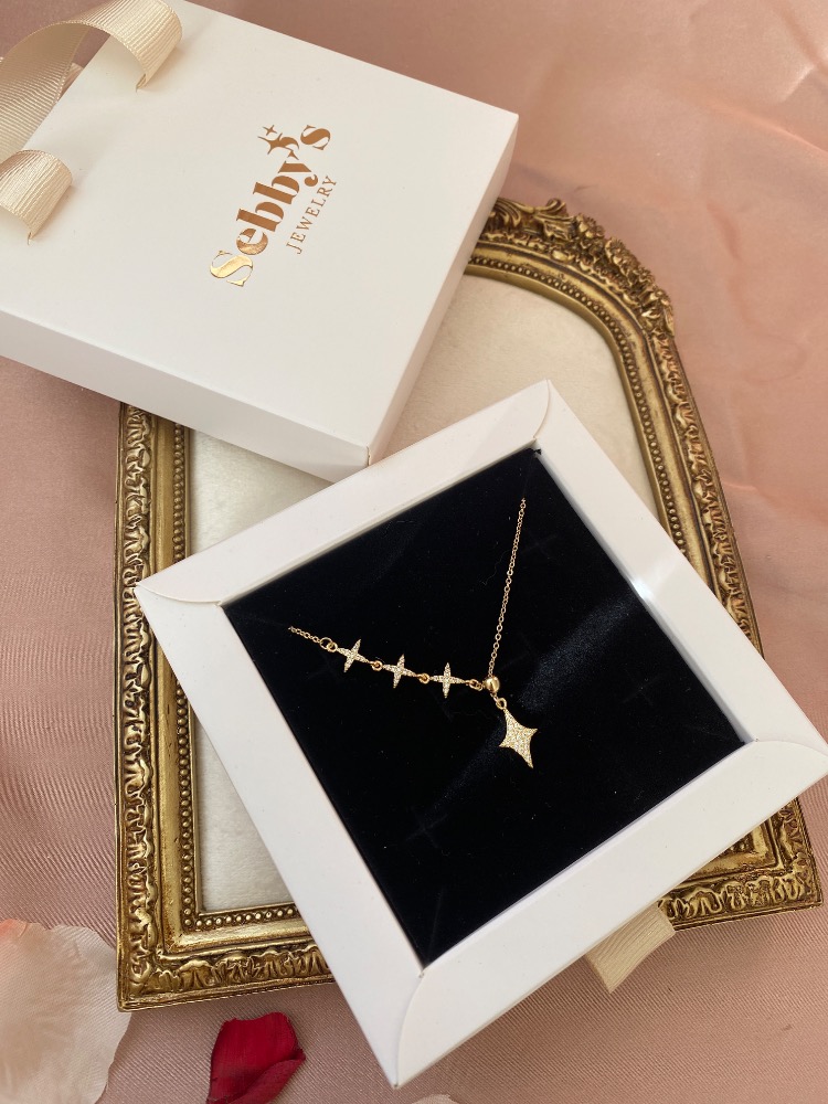 gold asansörlü sparkle kolye | altın kaplama