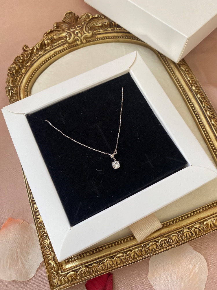 silver asansörlü tektaş kolye | altın kaplama