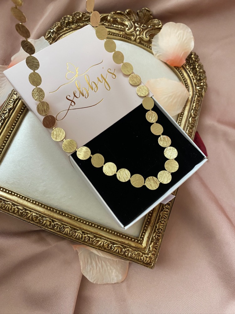 gold ovals kolye | altın kaplama 