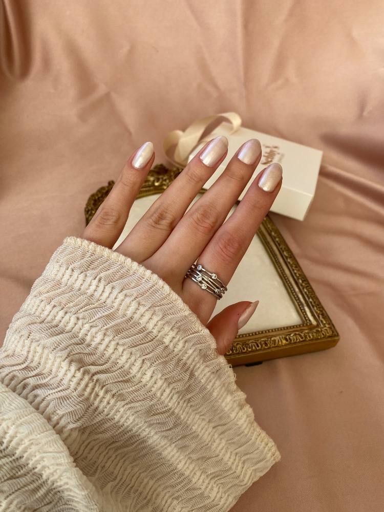 silver harmony layers yüzük | altın kaplama