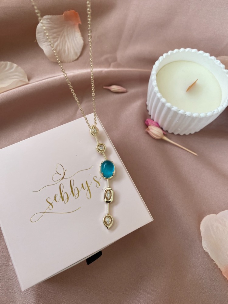 blue y kolye | altın kaplama 