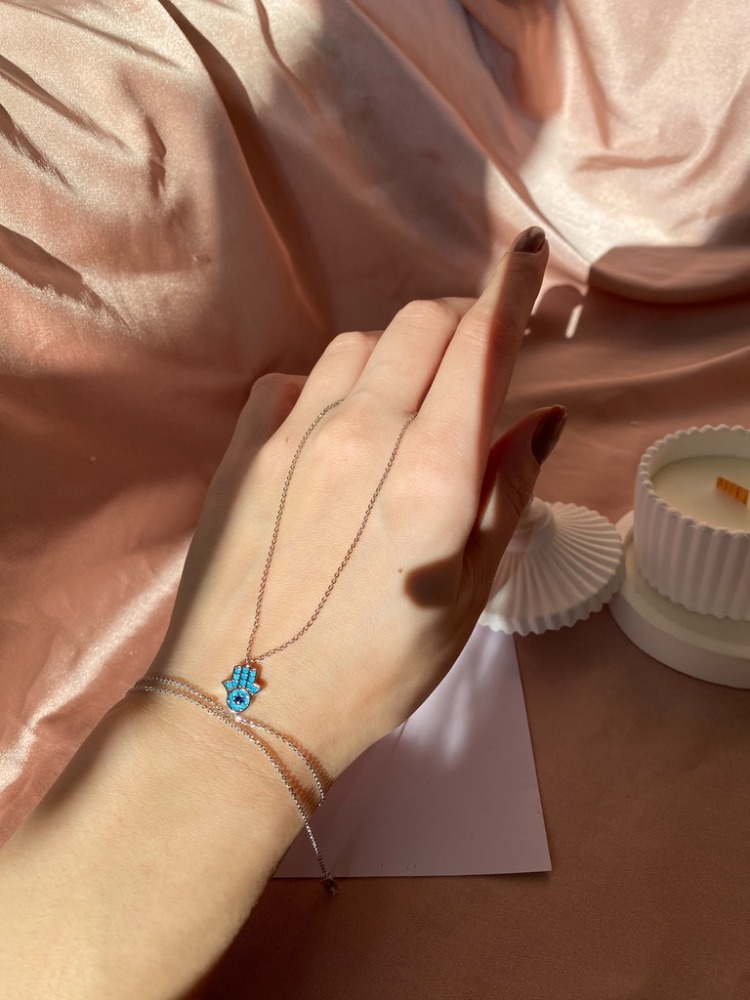 silver hamsa şahmeran | altın kaplama